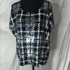 Sequin Plaid Women's Top